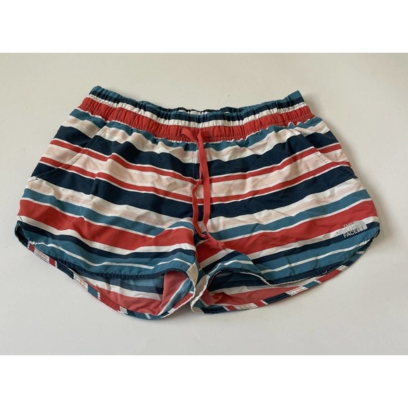 The North Face Shorts‎ Women’s Medium Striped Flashdry Hiking Activewear Running - Picture 1 of 11